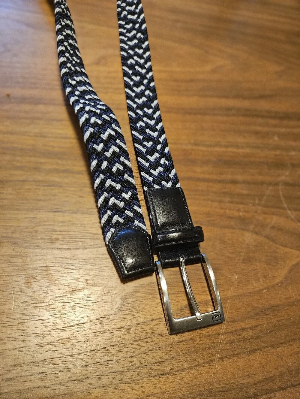PGA Golf Tour Braided Stretch Belt Blue, Black & Grey Size 38-40